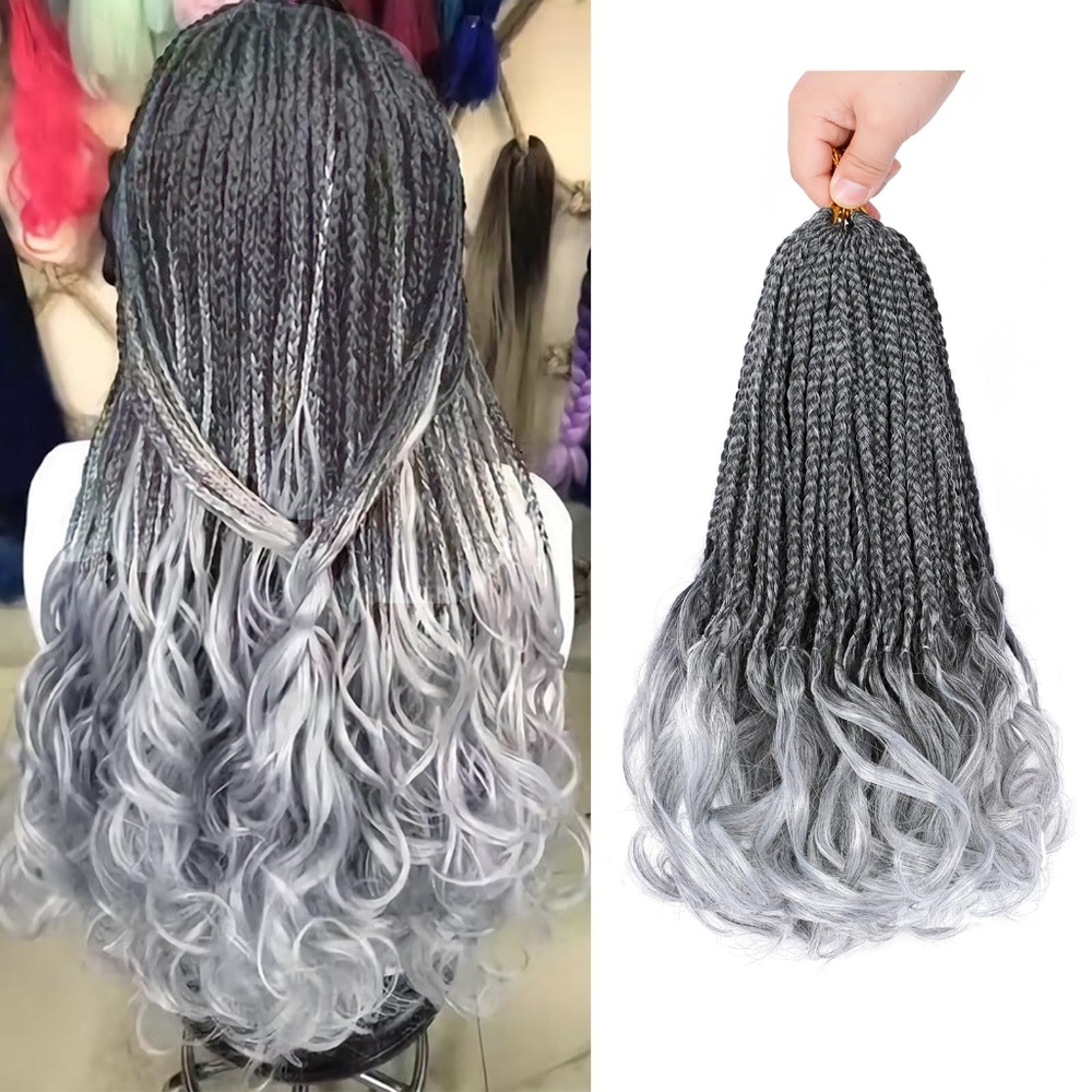French Curl‎ Crochet Braids 12 Inch Pre-Looped Goddess Box Braids with Curly